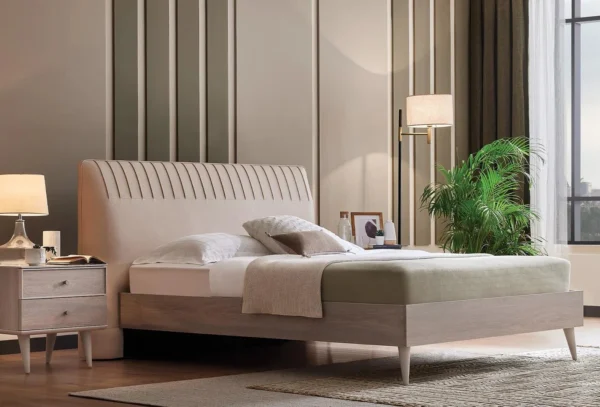 Upholstered Tufted Bed
